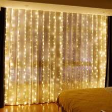 1 Stück USB Vorhang Lichterkette, 8 Beleuchtungsmodi, warm/weiß/farbwechselnd, mit Fernbedienung, geeignet für Zuhause, Schlafzimmer, Weihnachtsbaum, Halloween, Erntedankfest, Hochzeitsfeier, Innendekor, Weihnachtsgeschenk