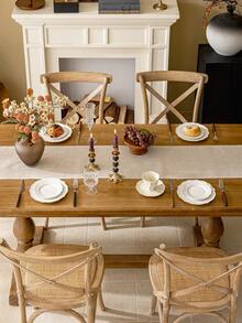 1 szt. Prostokątny bieżnik na stół morelowy, amerykańska prosta, jednokolorowa dekoracja stołu, zmywalny pokrowiec na stół jadalny, kredens, szalik na półkę, odpowiedni do kuchni, jadalni, kempingu, imprezy, świąt, dekoracji ślubnych, dnia ojca, prezentu na Święto Dziękczynienia