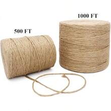 500FT Jute Twine Rope 3mm Natural Thick Garden Twine String Heavy Duty For Gardening Bundling Crafts Arts Gift Wrapping Packing Material Wedding Christmas Decoration Bulk - 3mm - 查看 2