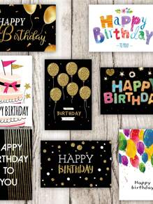 24 Stücke/Spezielles Geburtstagskarten Set, Grußkarten mit Umschlag, Geburtstagskarten Set Klappkarten mit Umschlag Aufkleber Box, geeignet für Partyfeiern, Geburtstaggeschenke.