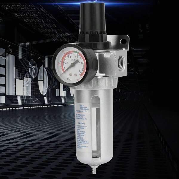 Regolatore del filtro separatore di umidità e acqua per compressore d'aria BSP da 1/2" con attacco di montaggio