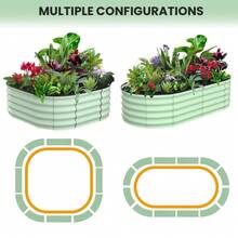 Oval Raised Garden Bed, 2 Pcs Galvanized Raised Beds For Outdoor, Planter Raised Boxes With Open-Ended Base,Large Metal Raised Planter Beds For Vegetables,Flowers,Tool-Free Assembly - 6*3*1FT-Olive Green - View 6