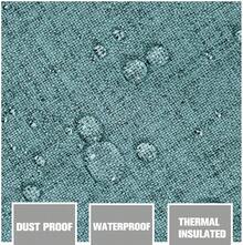 GRALI Cortinaérmica Recamara, Separador de Espacios Extraancho para Dormitorio, Tela Protección Privacidad, Lino, 254 X 241, 1 Panel - Estilo 1 - Verde azulado - Ver 4