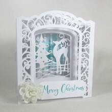 1 pieza Corte de metal en forma de tarjeta de felicitación 3D, troquel de corte y estampado DIY, adecuado para scrapbooking, tarjetas de papel, tarjetas de felicitación, álbumes, decoración de manualidades - Plateado - Ver 5