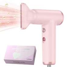 UKLISS Secador de Ar Quente Ultracompacto - 110.000 RPM e Voltagem Dupla | Iônico Antiembaraço para Cabelos Úmidos/Secos, Cabe na Bolsa de Maquiagem | Brinde do Prime Day e Viagem de Verão, Tamanho de Palma 0,54 kg (Super Mini Rosa)