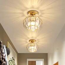 1 Nordic Hallway Light, Hallway Foyer Balcony,  Creative, Personalized, Entrance Gold Light Luxury Crystal Ceiling Light - Crystal Glass Small Ceiling Lamp - View 7