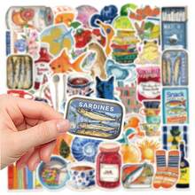 50张地中海风格贴纸，创意封口贴纸，适用于相册、相框、笔记本、会计簿装饰，万圣节、教师节、圣诞节学校用品、返校礼物