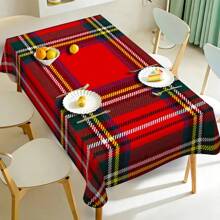 1/20PCs Tablecloth With Line Grid Printed Design, Rectangular Tablecloth, Perfect For Picnics, Camping, Weddings, Birthday Parties, Restaurants, And Buffet Dinners