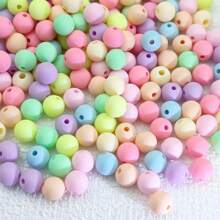 300 piezas de cuentas redondas acrílicas tipo macarrón en una variedad de colores pastel, cuentas espaciadoras redondas, aptas para hacer joyas DIY, pulseras y collares