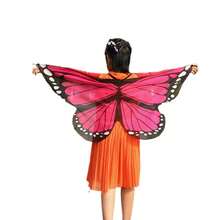 Boys Girls Wings Costume Accessory, Butterfly Fancy Party Dress Up, Kids Fairy Cosplay Cape - Màu Hồng Tươi - Xem 2