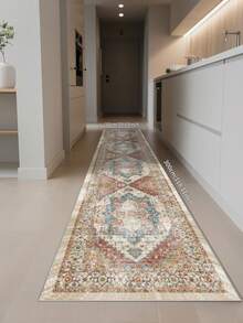 1 pieza Alfombra de área de estilo bohemio gris de terciopelo con cristales, 850g/m², rectangular, antideslizante lavable, decoración del hogar, apta para sala de estar, cocina, comedor, oficina, para todas las estaciones - Gris - Ver 3