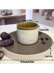Hochwertige Keramiktasse aus einem Stück, rustikaler Stil Kaffeetasse, dicke Keramik Espressotasse, innovatives Keramikgeschenk, Wassertasse für Wüstenschönheit, Kaffee-/Teetasse für Feiern, stilvolle Tasse für Frühstück zuhause oder im Büro