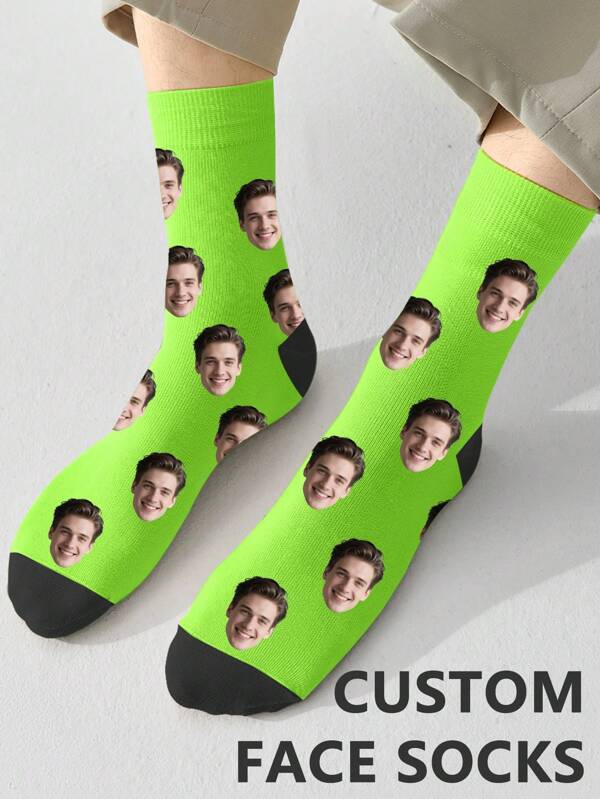 1 Pair Custom Father's Day Socks, Custom Printed Socks, Personalized Funny Face Socks, Custom Picture Socks, Father's Day Gift, Best Friend Gift, Anniversary Gift, Valentine Gift, Birthday Gift, Wedding Gift, Mother's Day Gift, Gift For Mom/Dad, Gift For Girlfriend/Boyfriend, Gift For Her/Him, Look Glamour
