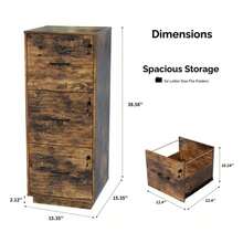Karl Home 3-Drawer Brown MDF 15.35in. W Vertical File Cabinet - 1 - View 6