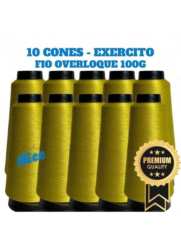 NICE LINES 10 Cones Fio Costura Overloque 100 Gramas Cada