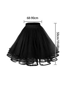 Fustă scurtă nouă pentru femei, roșu pepene verde, albastru lac, verde iarbă, negru, alb, roșu, lungime genunchi, talie 50 cm, fără os, crinolină de mireasă, fustă tutu din tul moale, stil drăguț, rochie cu 3 straturi, crinolină Lolita, potrivită pentru nuntă, petrecere, spectacol, ședință foto, decorare cosplay