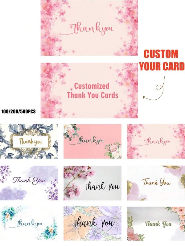 100/200/500 personalisierte Dankeskarten, personalisierte Dankgeschenk Tags, Hochzeitsempfangs Grußkarten "An die wunderschöne Braut" Design, Geburtstags Einladungskarten mit floralem Illustration für Hochzeiten, Geburtstage, Braut-Tee Dekorationen Stilvolle, hochwertige, stilvolle, raffinierte personalisierte, einzigartige ideale Geschenke für sie, Schulmaterialien, Rückkehr zur Schule
