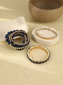8pcs Elegant Metal Bracelet Set For Women