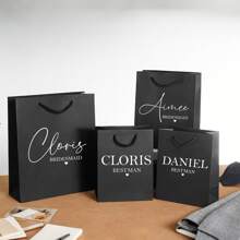 1 pièce Sac cadeau personnalisé pour demoiselle d'honneur et garçon d'honneur, sac cadeau pour fête de mariage, sac de faveur personnalisé pour enterrement de vie de jeune fille/garçon, cadeau de mariage de qualité premium