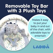 LADIDA Soft Light Blue Bouncer – Soothing Music And Gentle Vibration, Soft Padded Material, 3-Point Adjustable Seat - Baby Blue - View 5