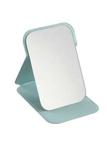 1pc Foldable Mini Makeup Mirror, Portable PU Leather, Women's Makeup Mirror, Daily Use Student Dormitory Desktop Standing Makeup Mirror - Elegant Design Holiday Gift