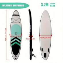 1 Set Stand-Up Paddleboard mit Doppelschicht, 320cm Länge, 76cm Breite, 15cm Dicke, 180kg max. Tragfähigkeit, für 1-2 Personen, Premium-Material mit robuster Konstruktion, inklusive Einwegpumpe, Aluminiumruder, Doppelschichtstruktur für erhöhte Stabilität und Auftrieb, ausgestattet mit Finnenspitze und Leine, Strandutensilien, Strandaccessoires, Poolschwimmer