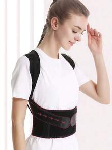 驼背矫正器，青少年和成人隐形矫正带，防驼背矫正，姿势改善矫正产品和肩部支撑 - 适合日常佩戴，锁骨稳定 - 促进健康姿势，防止懒散 - 黑色 - 查看 4
