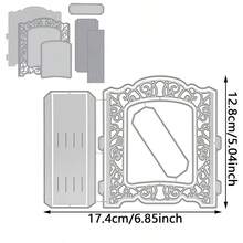 1 pieza Corte de metal en forma de tarjeta de felicitación 3D, troquel de corte y estampado DIY, adecuado para scrapbooking, tarjetas de papel, tarjetas de felicitación, álbumes, decoración de manualidades - Plateado - Ver 11