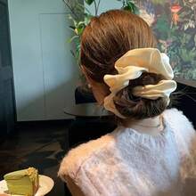 1 件素色优雅缎面大号发圈 - 柔软、舒适、高弹力发带，适合女性日常使用、发带、发饰、发饰 - 彩色 - 查看 5