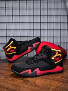 TACHUAN 1 Pair Women's Professional Wrestling Shoes, High-Top Fighting Boxing Training Shoes, Kickboxing Muay Thai Martial Arts Shoes