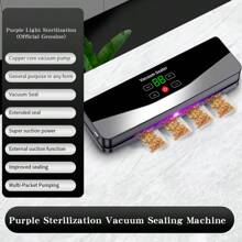 Outdoor Household Food Vacuum Sealer Packaging Machine, Fully Automatic Vacuum Pump, Dry And Wet Dual-Use, USB Rechargeable Sealing Machine, Battery Capacity: 2000mAh.