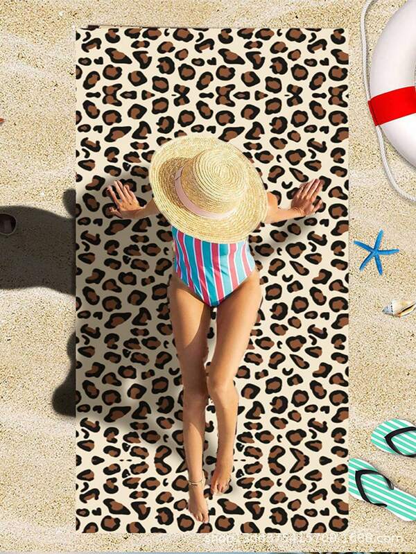 1pc Ultra-Soft Microfiber Beach Towel, Starfish Print, Quick-Drying, Absorbent, Suitable For Adults, Travel, Summer, Sports, Swimming Pool, Yoga, Camping