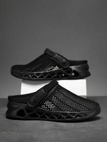 Pantuflas cómodas para hombres - Pantuflas EVA antideslizantes, diseño cerrado cómodo, adecuadas para todas las estaciones - Negro - Ver 16