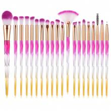 20pcs Diamond Makeup Brushes Set Glitter Eye Shadow Eyeliner Eyebrow Lip Nose Foundation Powder Makeup Brushes Sets Cosmetic Tools For Daily Makeup Or Christmas Gift Multicolor - Yellow - View 4