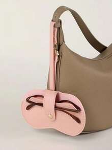 1pc Elegant Embossed Glasses Cover, Cute Hanging PU Leather Sunglasses Storage Bag, Portable Travel Eyewear Holder, Ideal Choice For Gifts