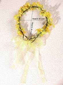 1 buc bentiță florală Halo pentru primăvară și vară, accesoriu de păr cu coroană Halo pentru mirese, petreceri, nunți, fotografii pe plajă, festivaluri, Ziua Recunoștinței, zile de naștere, festivaluri, cadou ideal, coroane, diademă, ghirlandă de păr, viță de vie, accesoriu de păr, cercel de păr, lucruri școlare, toamnă
