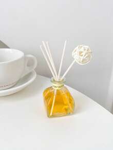1 pieza, ambientador de 50ML con 5 varillas aromáticas, adecuado para desodorizar el baño, perfumar el dormitorio, decoración del hogar, botella de cristal, forma rectangular, sin plumas, aceite esencial perfumado de larga duración, ideal para eliminar olores, regalo ideal para el Día de San Valentín, aromaterapia, difusor, fragancia para el hogar, ambientador de casa - Muchos estilos - Ver 3