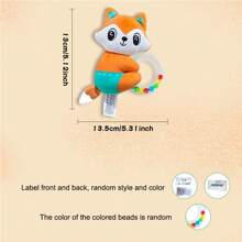 1 pieza de juguete de manivela de dibujos animados lindos para niños y niñas, juguete de campana de colores de peluche animal, adecuado para regalos de bebés recién nacidos, con selección aleatoria de colores de cuentas de campana