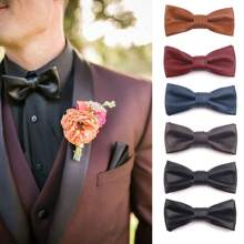PU Leather Bow Tie Adjustable Solid Color Textured Creative Men Necktie Retro Cravat Boys Suit Accessories