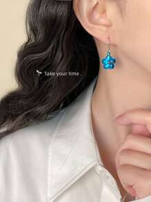 Boucles d'oreilles en bijoux de sel de mer bleu, correspondant aux bijoux pour vacances d'été, convenant pour le port quotidien et les vacances à la plage