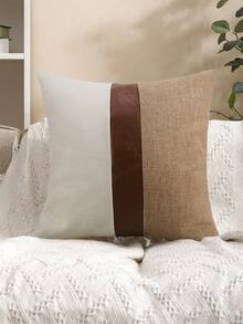 半件装农舍风格拼布抱枕套，沙发靠垫套（不含枕芯） - 彩色 - 查看 4