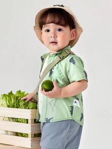 mini bala ملابس علوية أطفال ديناصور أكمام قصيرة - تنفس وغير مهيج - ملابس علوية صيفية جميلة