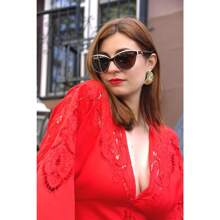 Women's Luxury Cat Eye Polarized Fashionable Glasses With Elegant Protection, Gradient Brown Lenses, Shiny Black Frame, Perfect For Driving And Fishing