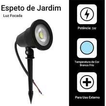 Luminária Espeto Jardim Com Lâmpada Led 5w Branco Frio - 1 - Visão 1
