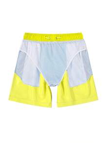 3  PCS Pantalones cortos de playa casuales de estilo hawaiano para hombre, color sólido, de secado rápido, cintura con cordón, elección perfecta para salidas de verano. - Multicolor - Ver 7