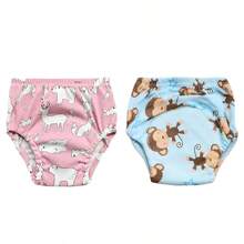 4 pièces de couches lavables et réutilisables pour bébé, étanches, respirantes, 6 couches de protection, 100% polyester, doublure et tissu extérieur imperméable, avec fonction anti-fuite, culottes de propreté, sous-vêtements pour bébé, cadeau de bébé