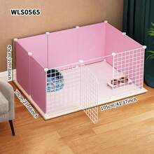 Small Cat Fence, Foldable Guinea Pig/Rabbit Cage, Indoor Removable Balcony Half Enclosed Pet Fence, Space Saving