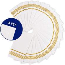 100 Pack Paper Napkins Guest Towels Disposable Premium Quality 3ply Dinner Napkins Disposable Soft Absorbent Party Napkins Wedding Napkins For Kitchen Parties Dinners Or Events-Local Delivery - Vàng - Xem 6