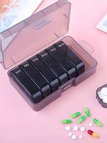 1pc Weekly Pill Organizer, 3 Times A Day, Portable Travel Pill Box 7 Days, With Large Pill Container, Lightproof Pill Box For Vitamins, Medications, Supplements And Fish Oil