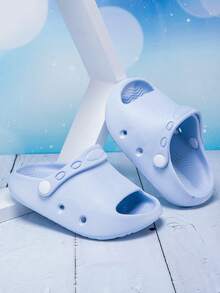 1 双男童舒适时尚休闲轻便室内家用泡沫拖鞋，适合夏季